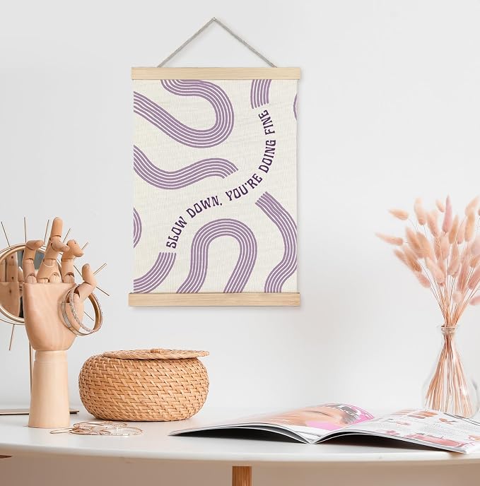 Yomisex Purple Slow Down You're Doing Fine Inspirational Wall Art Poster - Image 3