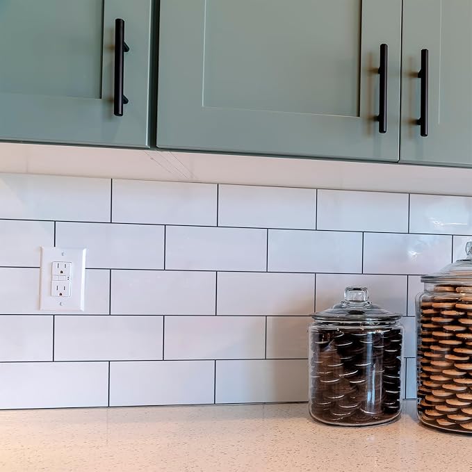 StyloVue Peel and Stick Backsplash Tile, 100-Piece 3" x 6" PVC Subway Tile - Image 7