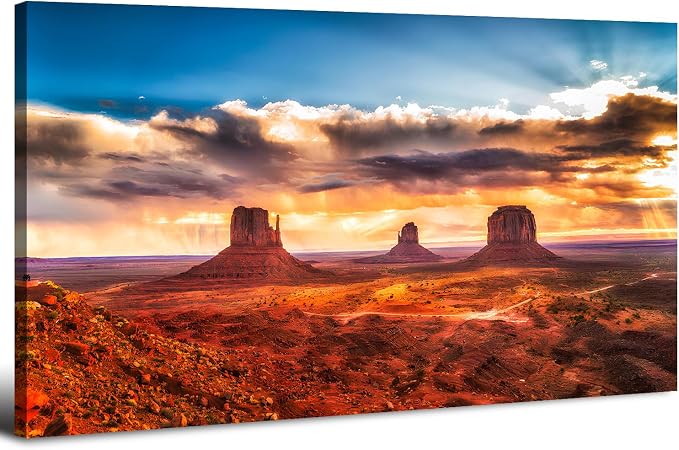 Monument Valley Mountain Wall Art Sunset Desert Wall Decor Nature National Park by HOME
