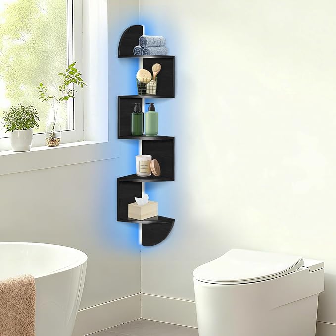 Corner Shelf Wall Mounted, 5 Tier Corner Bookshelf - Image 6