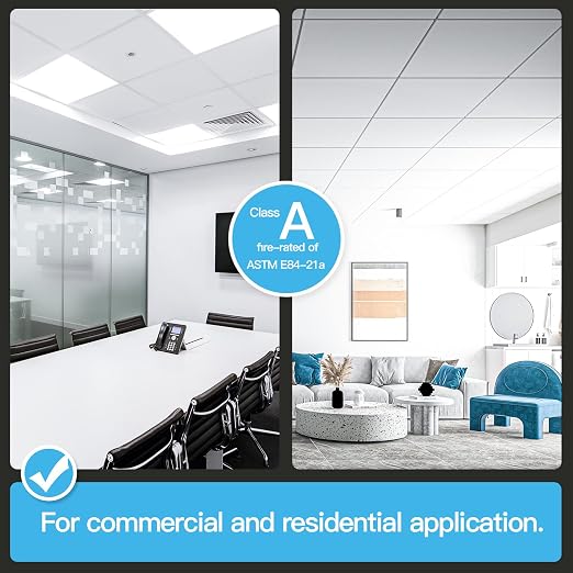 Art3d 12-Pack Smooth Drop Ceiling Tile 2ft x 2ft - Image 2