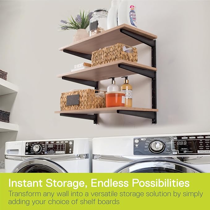 Minimalistic Black Shelf Brackets by Delta Cycle, Holds Up to 480 lbs, Modern - Image 5