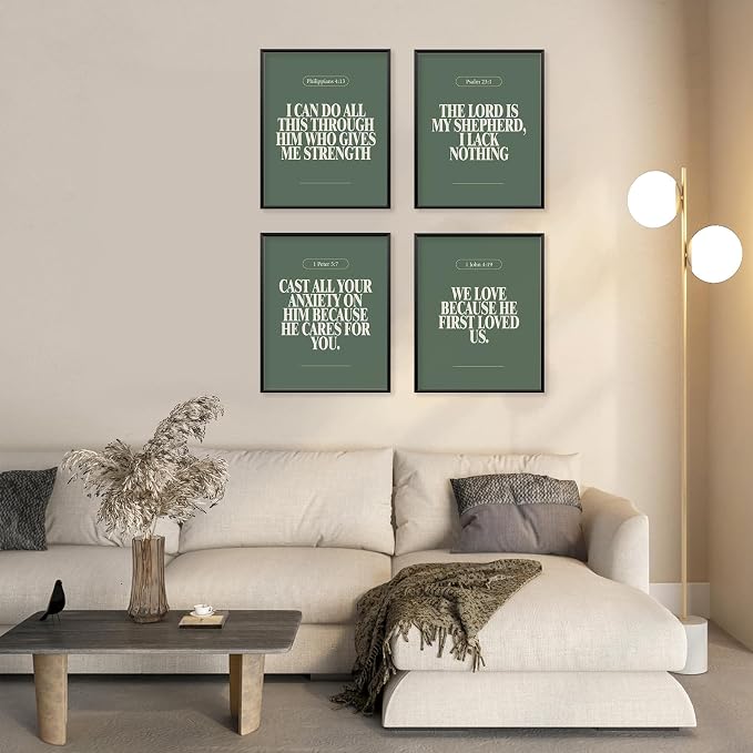 Locomiss Sage Green Christian Wall Art Decor Posters, Modern Bible Verse - Image 6