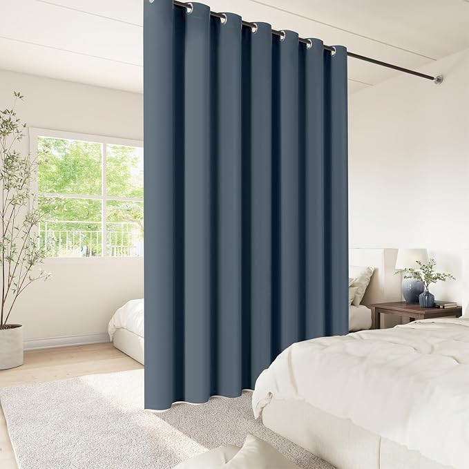 ChrisDowa Room Divider Curtain 108 Inches Long, Wide Blackout Sliding Door - Image 2