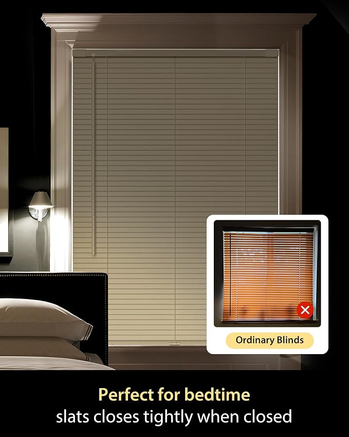 UNISHADES No Drill Blinds for Windows 1" Vinyl L-Shaped Slats Cordless Mini - Image 5