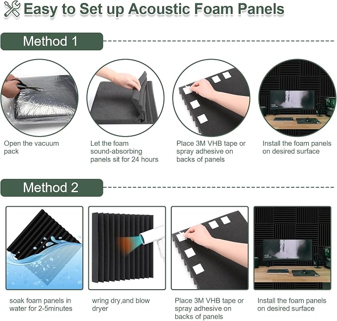 50 Pack Acoustic Foam Panels, Soundproof Wedges Panels - Image 6
