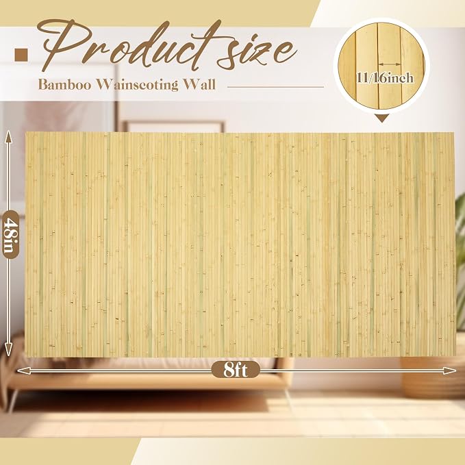 Juexica 1 Pcs Natural Bamboo Wall Panel - Image 2