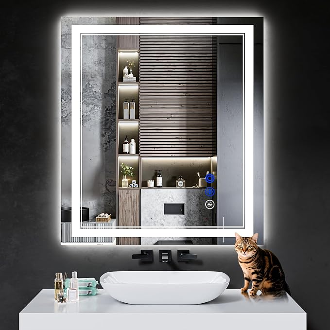 36"x32" LED Bathroom Mirror by INFINIGLASS