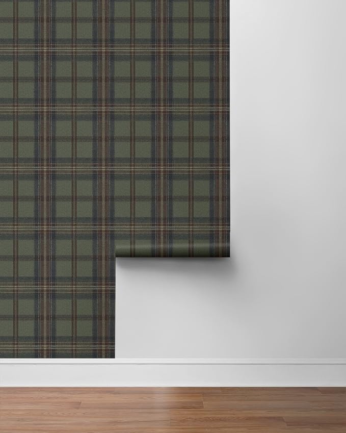 NextWall Harry & Grace Herringbone Plaid Premium Matte Non-Woven Peel and Stick - Image 7