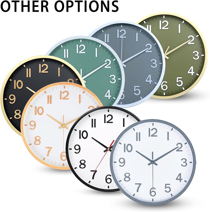 Wall Clocks Battery Operated 12 inch Modern Wall Clock, Silent Non Ticking Wall - Image 9