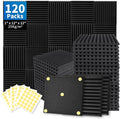 Focusound 120 Pack Acoustic Foam Panels 1" x 12" x 12" Sound Proof Foam Panels by Focusound