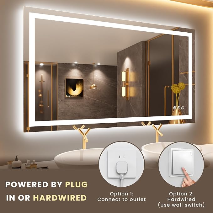 LOAAO 50"X30" LED Bathroom Mirror - Image 7