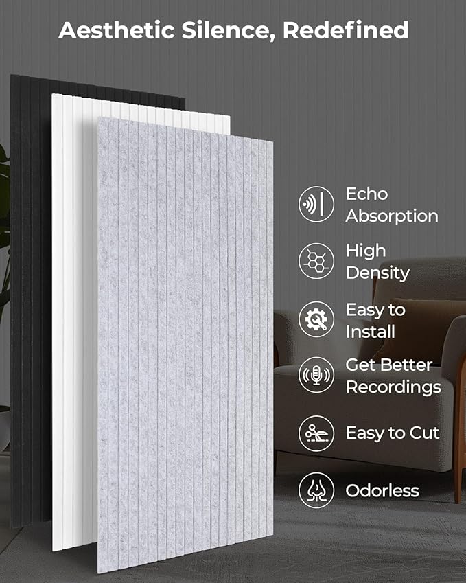 SODOCT 12 Pack Large Acoustic Panels, 47.2" X 23.6" X 0.4" Sound Proof Panels - Image 4