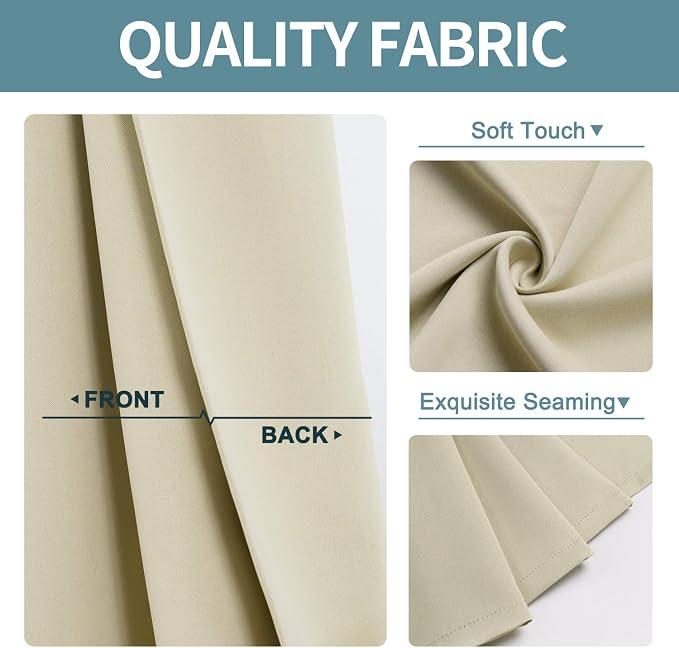 ChrisDowa Room Darkening Curtains 108 Inches Long 2 Panels Set - Image 3