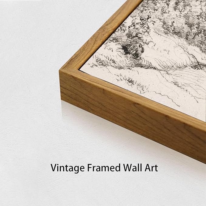 OIQArtOIQ Vintage Landscape Canvas Wall Art Framed Natural Scenery Painting - Image 4