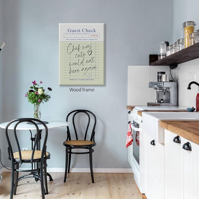 Framed Wall Art Posters Trendy Kitchen Guest Check Prints Chef Was Cute Would - Image 6