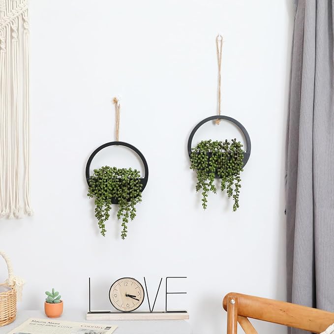 Artificial Hanging Plants Hanging Planter Fake Succulents Artificial String of - Image 6