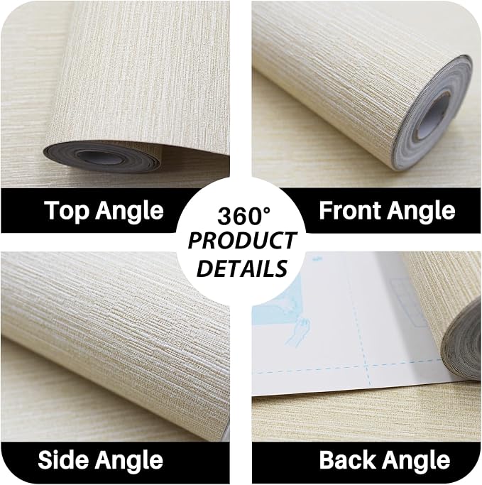 Thick Grasscloth Peel and Stick Wallpaper- 17.7"x 196" Textured Wall Paper - Image 4