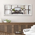 Farmhouse Mirror for Wall Decor: 43.3" x 17.7" Large Rustic Windowpane Mirrors by TopCity