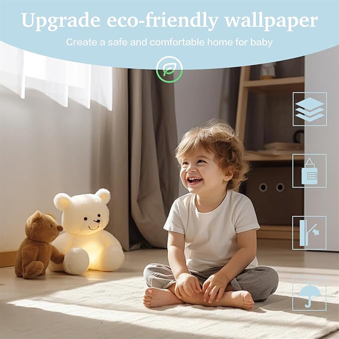 Dimoon 787''x17.7'' Peel and Stick Wallpaper White Contact Paper - Image 2
