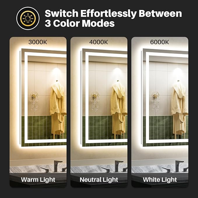 Briivue 66x36 Inch LED Bathroom Mirror - Image 4