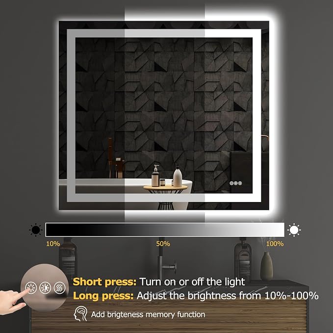 Hivone 40X36 LED Bathroom Mirror - Image 7