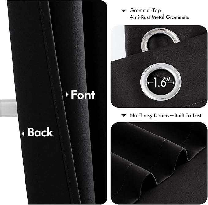 MIULEE Blackout Curtains for Bedroom Living Room 2 Panels, Thermal Insulated - Image 5