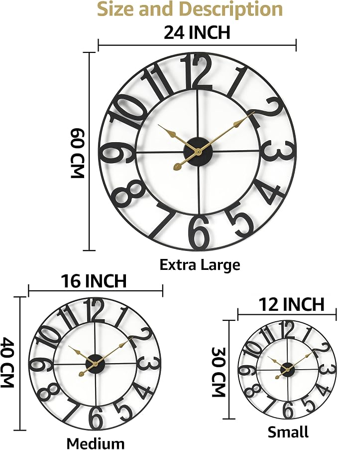 Sorbus Large Wall Clock for Living Room Decor - Image 7