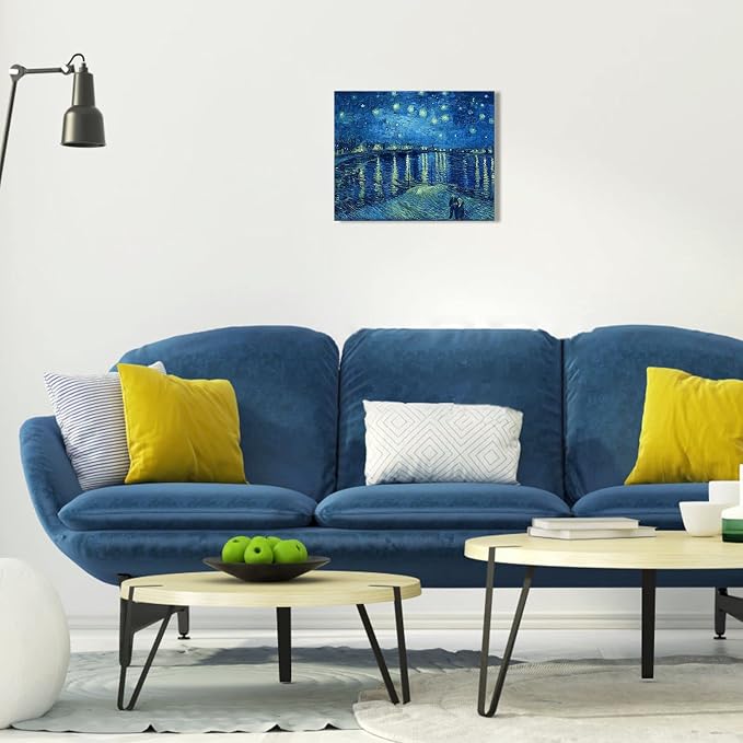 1 KINGO Van Gogh Canvas Wall Art: Starry Night over the Rhône Oil Painting - Image 4