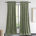 NICETOWN Sage Green Velvet Curtains 90 inches Long 2 Panels, Elegant and Sleek by NICETOWN
