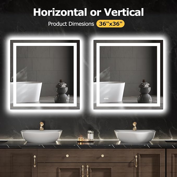 Hivone 36X36 LED Bathroom Mirror - Image 5