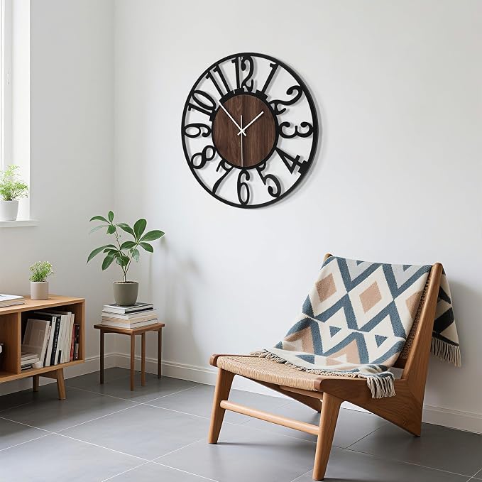 20'' Silent Wall Clock with Adjustable Night Light, Glow in The Dark Decorative - Image 8