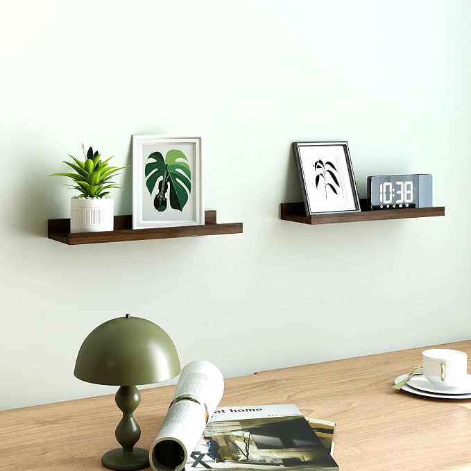 Floating Shelves for Wall Decor, Wall Mounted Wood Storage Shelf for Bedroom - Image 2