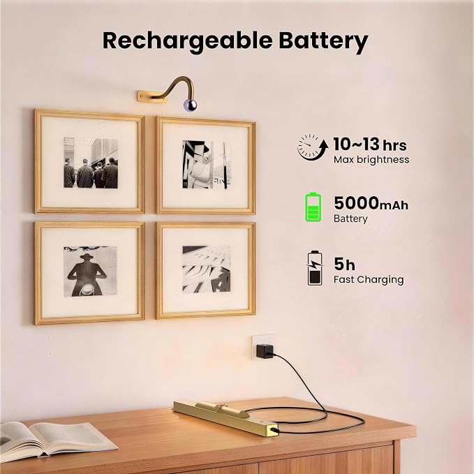 Wireless Picture Light Battery Operated, 13Hrs Service Life Art Display Light - Image 4