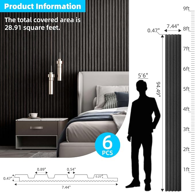 Art3d 6-Piece Wood Slat Panels for Stylish Interior Decor and Ceiling Decoration - Image 5