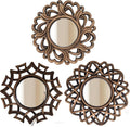 Retro Gold Mirrors for Wall Pack of 3. Geometric Lines Round Mirrors. More by MCCxxii