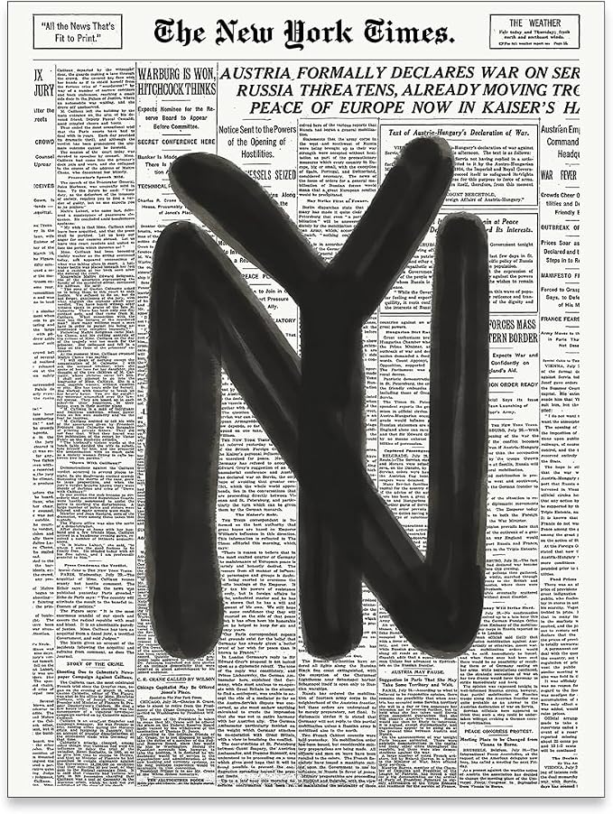 noxozoqm Black and White Newspaper Wall Art Vintage New York City Poster Trendy by Unknown
