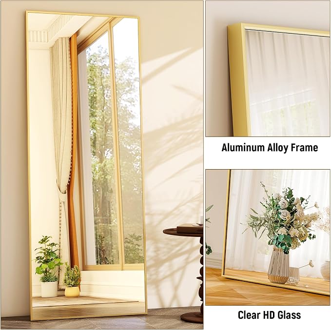 GLSLAND 64"x21" Full Length Mirror Big Standing Mirror Freestanding Hanging or - Image 4