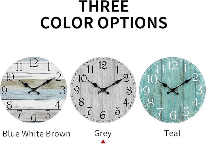 Wall Clock, Country Round Clocks Farmhous Wall Decorative - Image 2