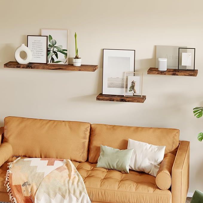 Fixwal Wood Floating Shelves, Wall Shelves Set of 4, Shelves - Image 6