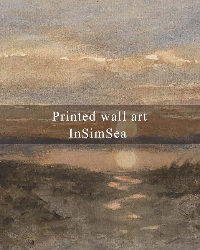 InSimSea Framed Canvas Wall Art, Vintage Coastal Landscape Painting, Rustic - Image 7