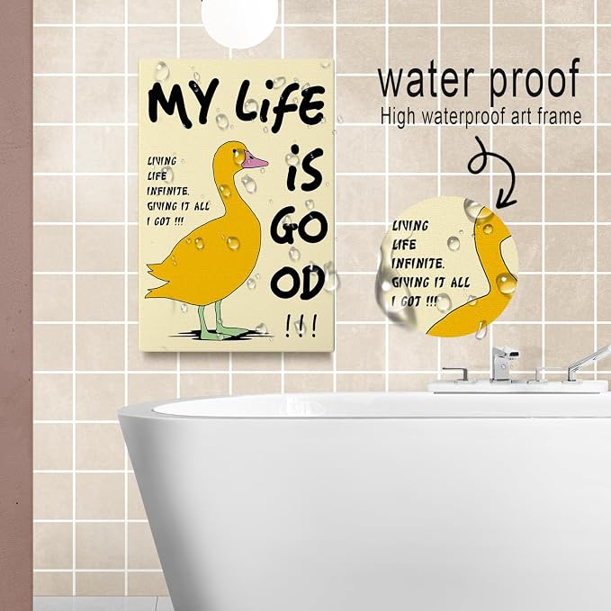 DIHSIEG Inspirational Canvas Wall Art funny bathroom wall art Print Poster - Image 3