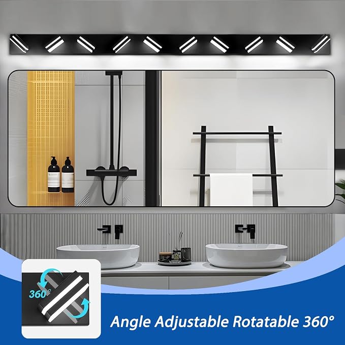 IZORRO LED Modern Bathroom Lights Fixtures, Matte Black Acrylic Wall Lighting - Image 2