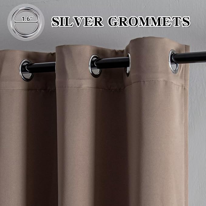 IGEMAEVE Blackout Curtains 90 Inch Length 2 Panels Set, Grommet Energy Saving - Image 2