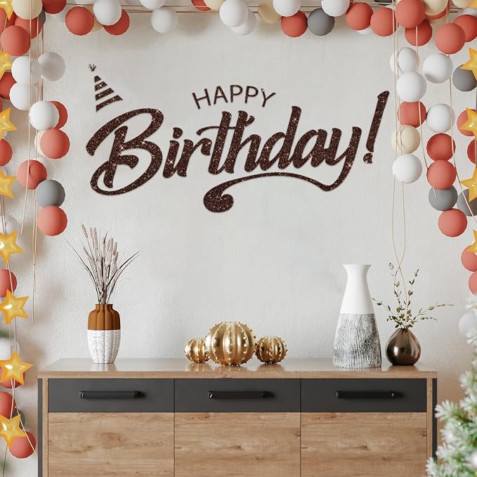 CRE8TIVE Dark Brown Glitter Wallpaper Border Peel and Stick Wall Border 8"x80" - Image 5