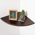 Corner Shelf, 14inch Walnut Solid Wood Floating Corner Shelves Wall Mount Round by Coamily