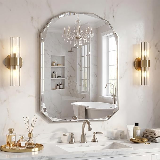 Suidia Bathroom Mirror, Frameless Bathroom Mirror - Image 8
