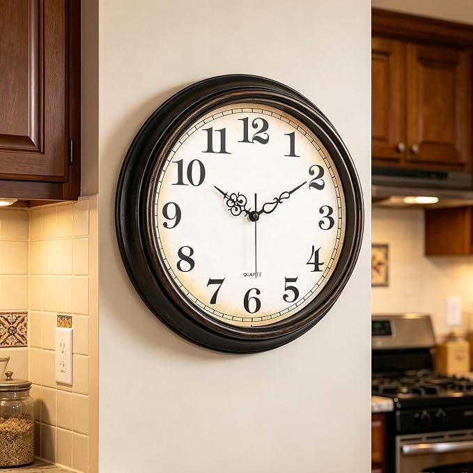 Yoiolclc Large Wall Clock 16 Inch Silent Non-Ticking Vintage Wall Clocks - Image 3