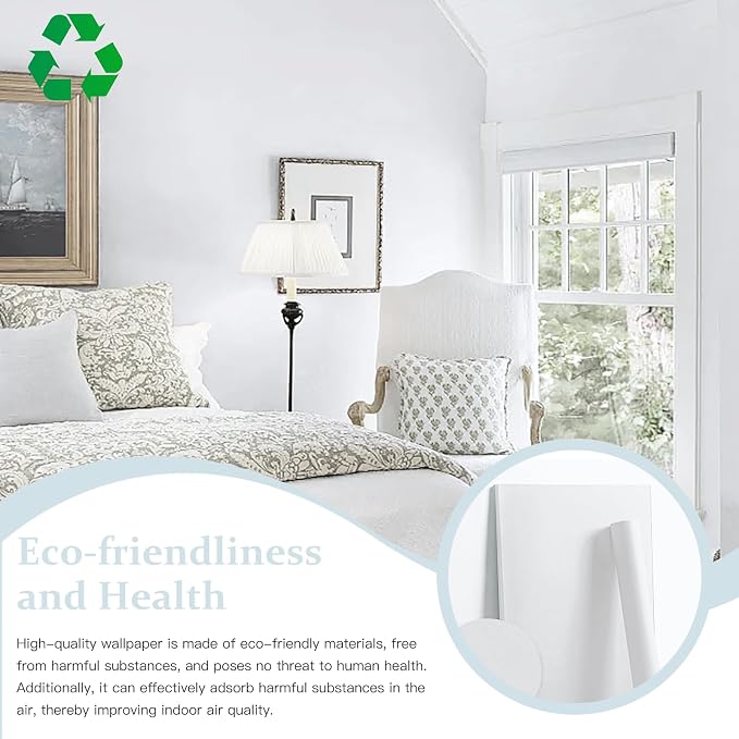 Dimoon 118''x23.6'' Peel and Stick Wallpaper White Contact Paper - Image 8