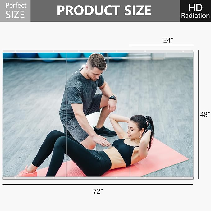 TRAHOME Home Gym Mirror for Wall, Glass Frameless Body Large Mirror for Home Gym - Image 6